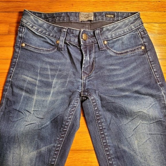 Express Rerock Skinny Jeans Whiskered Legging Stretch Denim Cotton Preppy Boho 0 - Picture 6 of 7